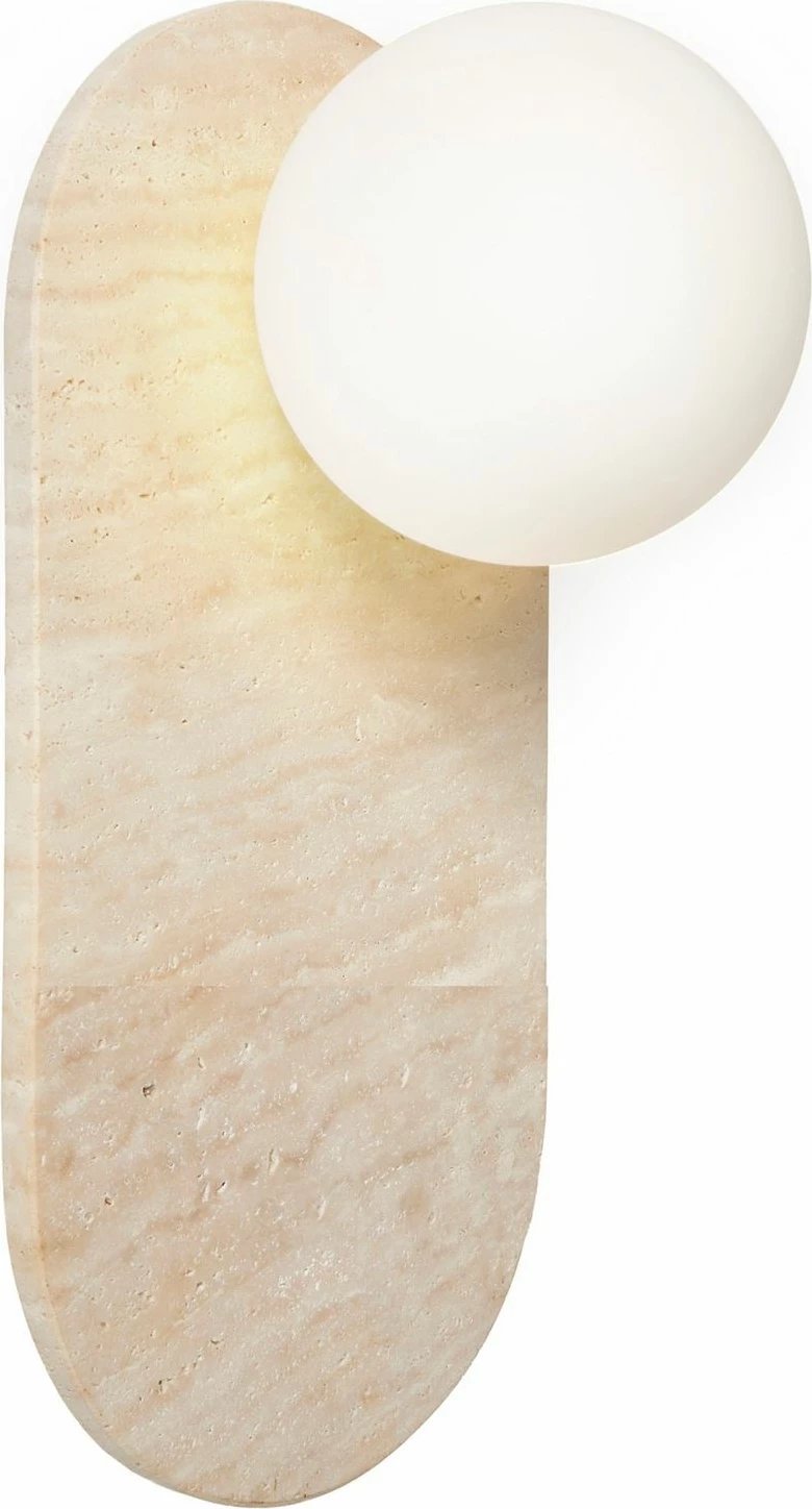 Llambë muri Opviq, Tor All, travertin, ngjyrë bezhë dhe e bardhë