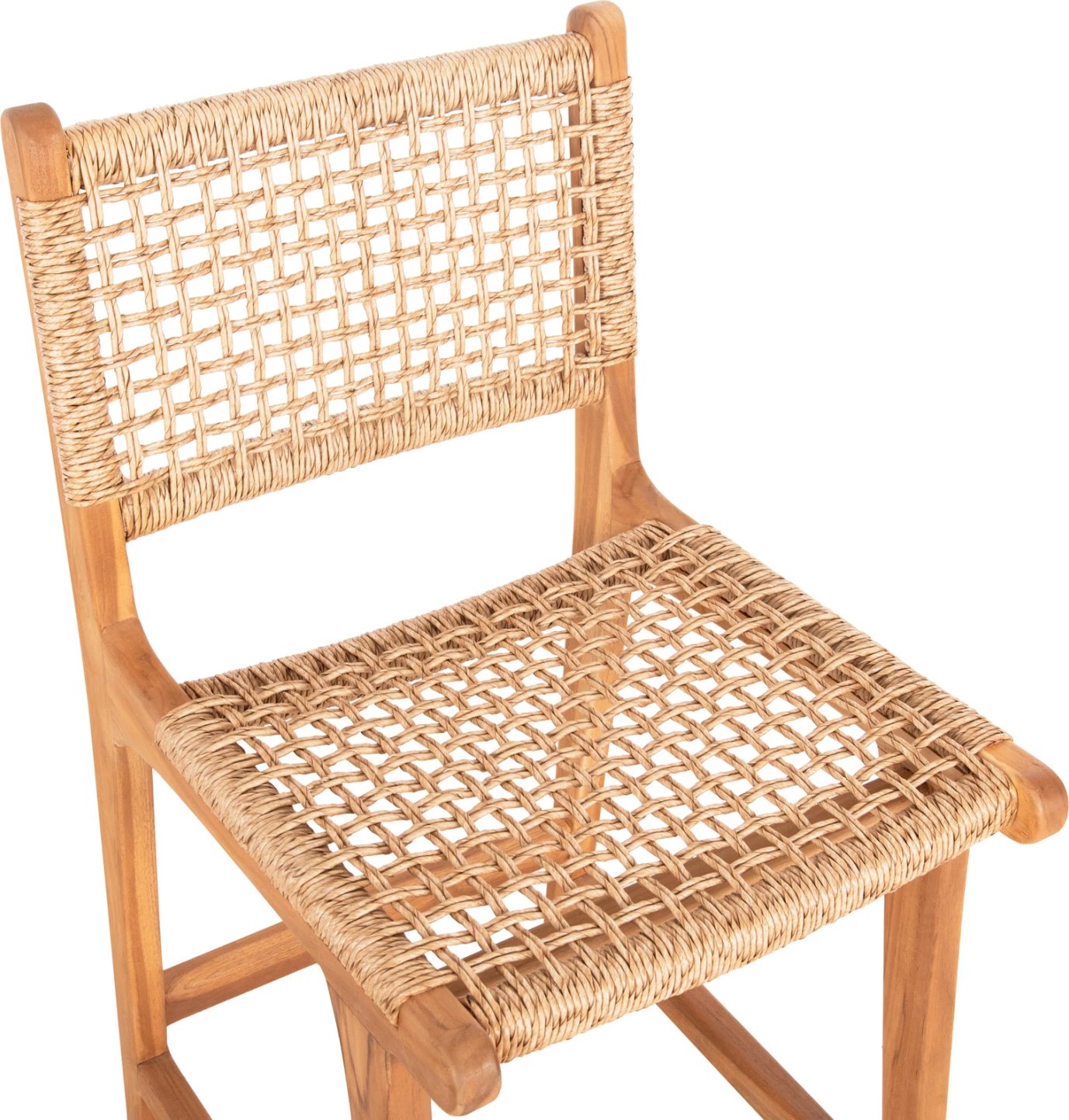 Karrige për bar me mbështetëse BORIS FH9381.11 dru tik & litar VIRO 46x53x96 cm