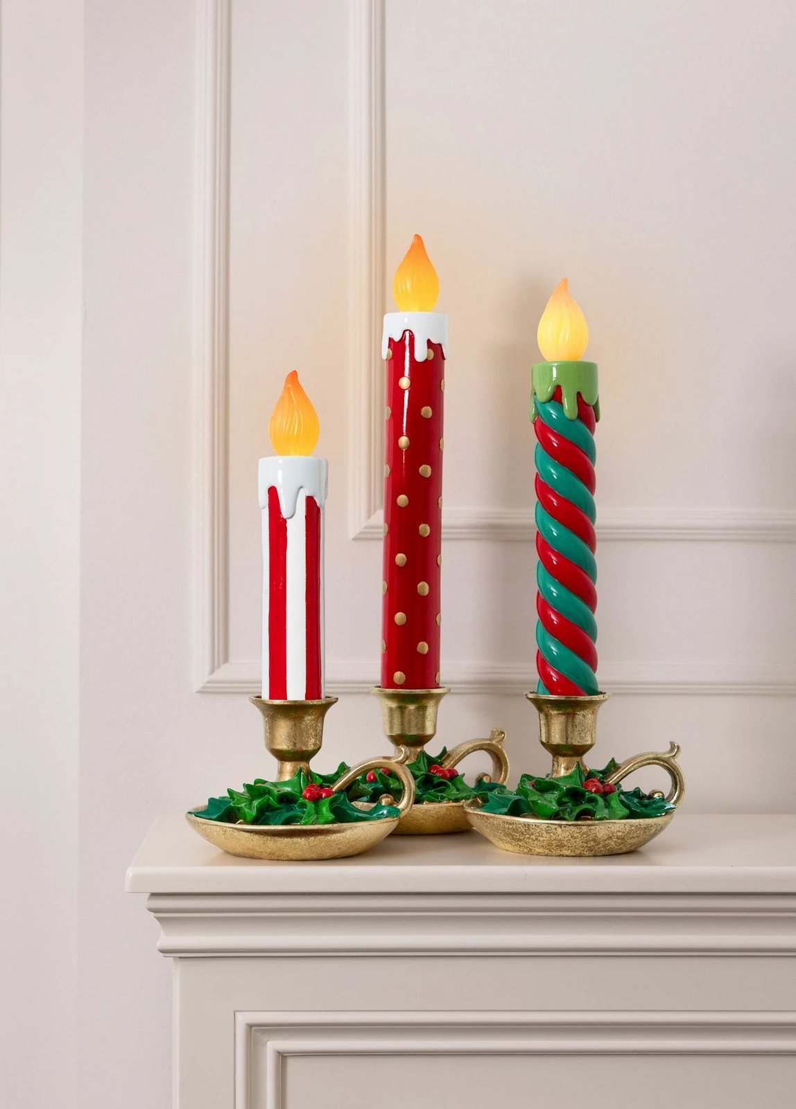 Objekt dekorativ qeramike me dritë LED, ngjyrë e kuqe dhe e bardhë, Evila Originals, SUS0222, 18x17x45cm