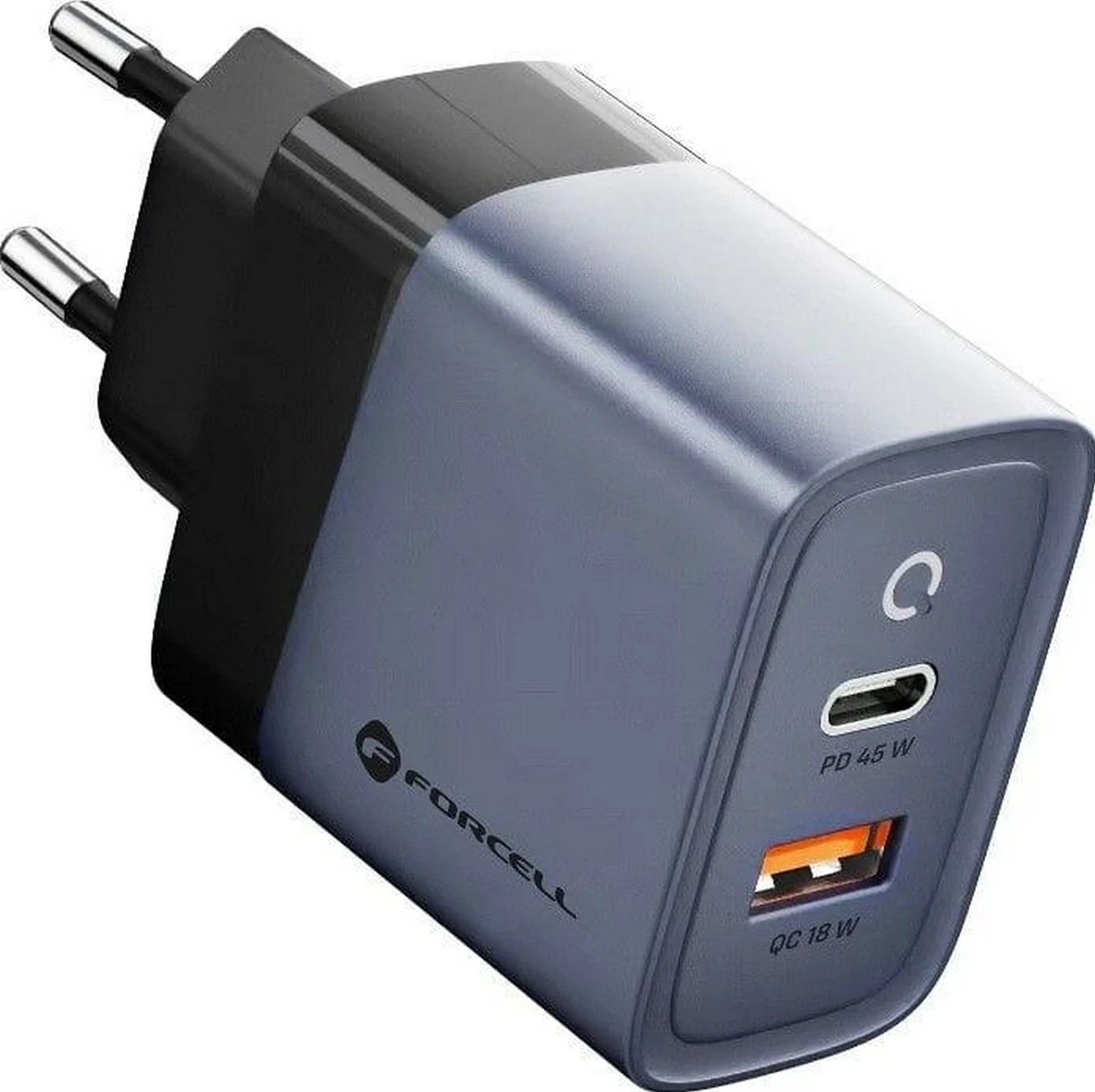 Karikues Forcell F-ENERGY GaN VT-39, 45W, USB Type-C + USB-A, gri