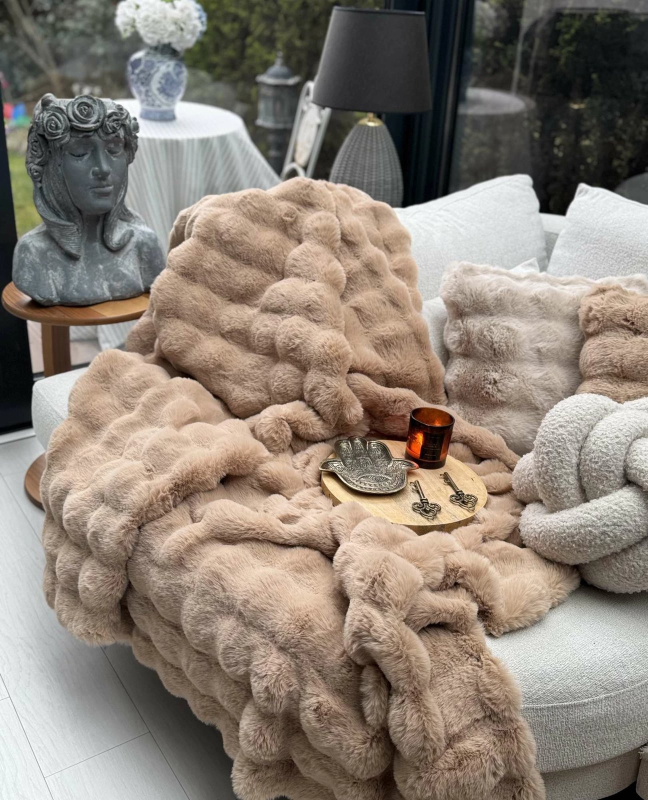 Shall për divan, Bubble, kafe, 200x150cm