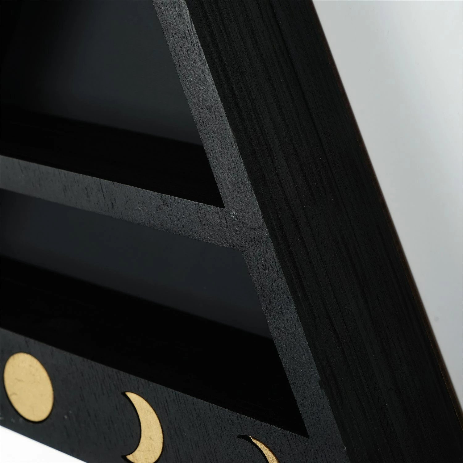 Raft muri dekorativ, dru i fortë, ngjyrë e zezë, Skye Decor, Cry001-S, 30x30x6 cm