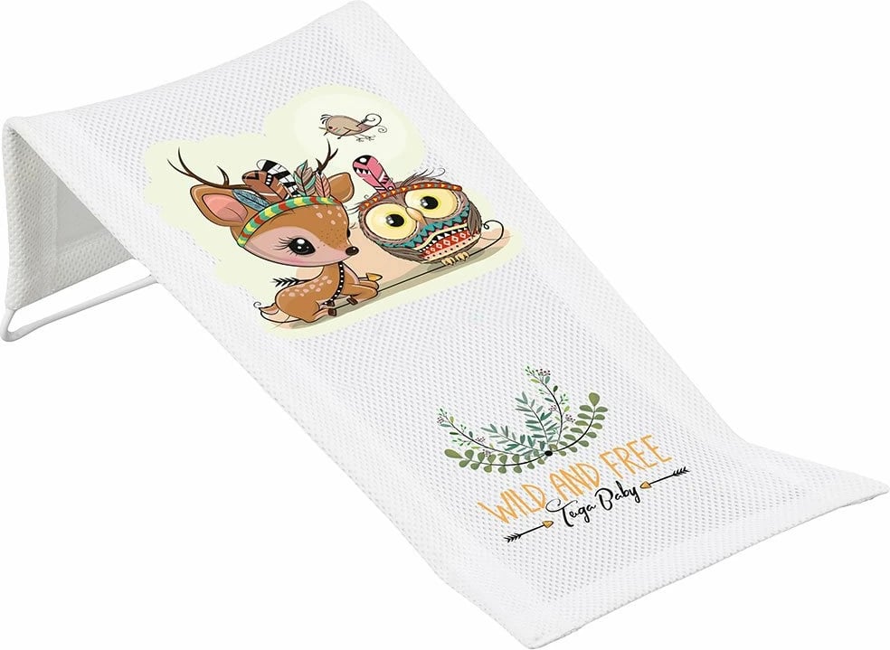 Shezlong banje për bebe, TEGA, Wild & Free Deer, kornizë çeliku me tekstil i heqshëm, 42x20 cm, i bardhë