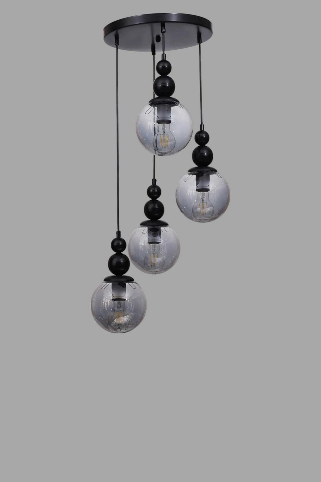 Llambë tavani Opviq, 9054-4, metal dhe qelq, gri/zi