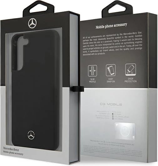 Mbështjellës Mercedes Silicone për Samsung Galaxy S22+, i zi