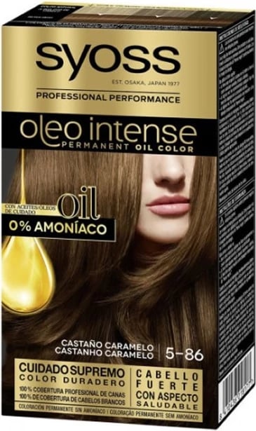 Bojë për flokë Syoss Oleo Intense Permanent 5-86 karamel kafe unisex