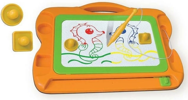 Tabllo magnetike për vizatim Smily Play SP82963, me laps magnetik dhe stampila, portokalli