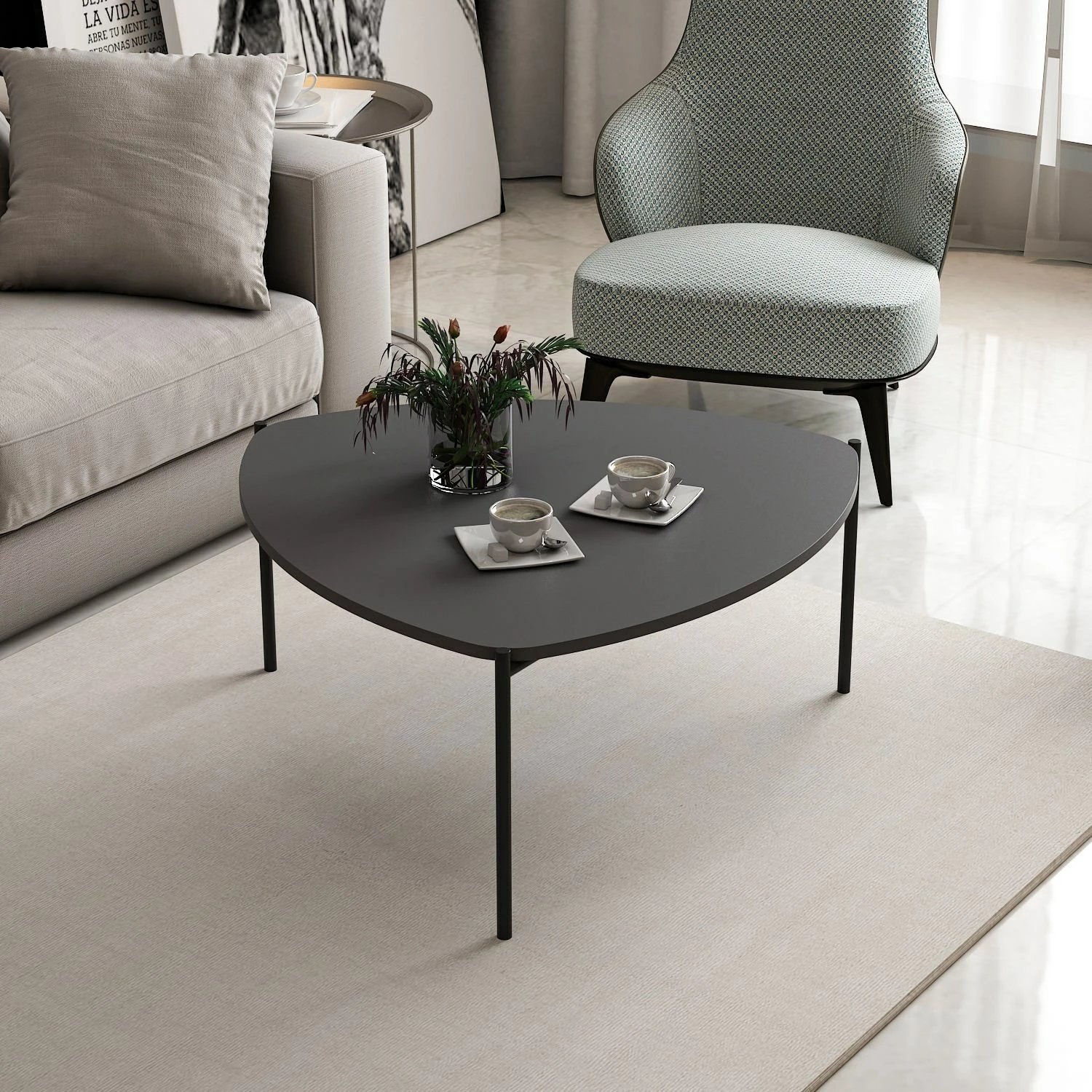 Tavolinë kafeje Skye Decor, Lenny, antracit