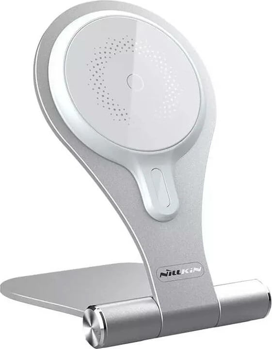 Mbajtës dhe karikues wireless Nillkin NKT11, 15W, MagSafe, argjendtë