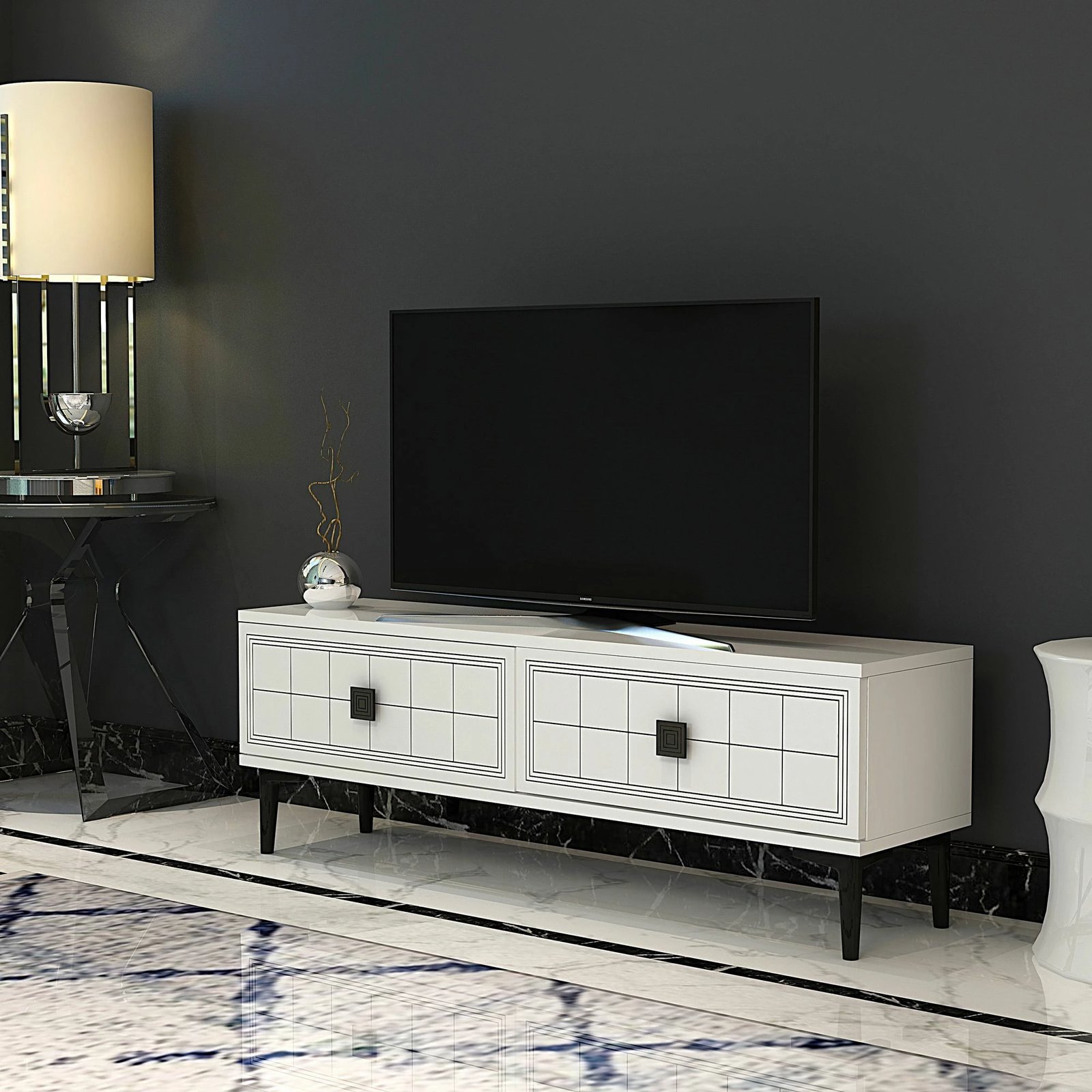 Komodë TV Skye Decor, e bardhë, Yuka 120