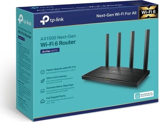 Router TP-LINK Archer AX12 AX1500, 3 LAN, 1 WAN, i zi