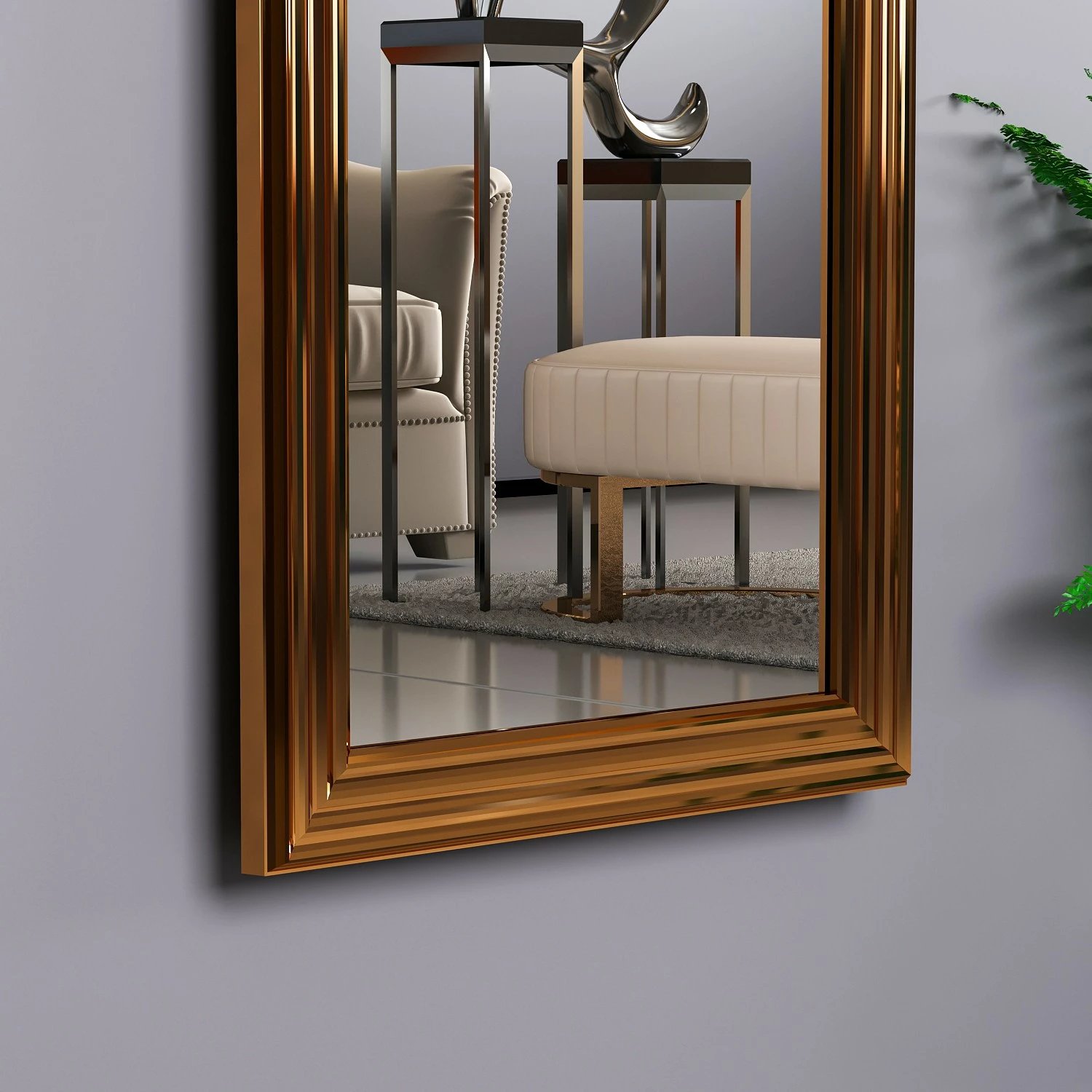 Pasqyrë me kornizë bronzi Hanah Home, Smooth