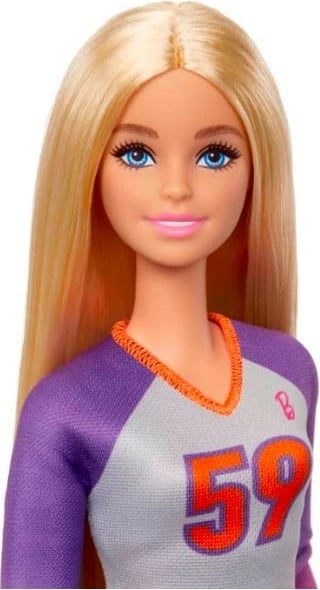 Kukull Barbie Made to Move lojtare volejbolli, Mattel HKT72, me uniformë, top dhe aksesorë