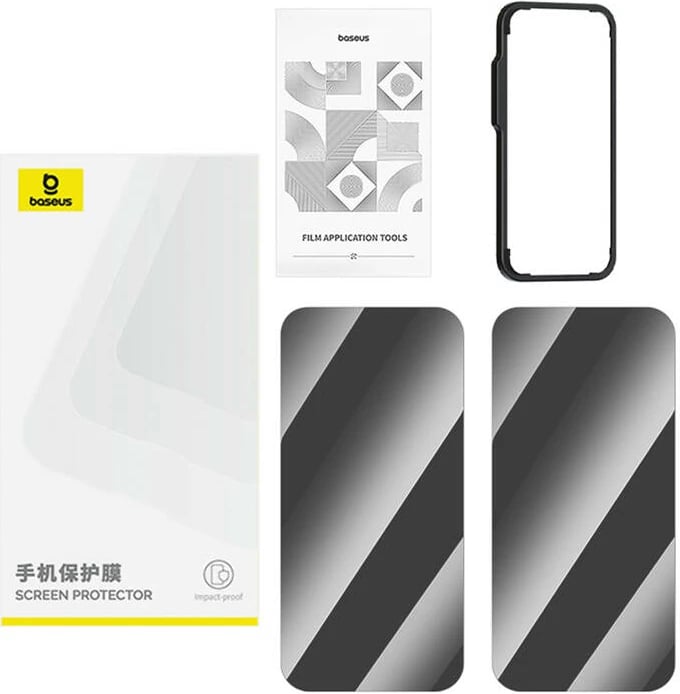 Xham i temperuar privatësie Baseus Superior për iPhone 15 Plus, 2 copë