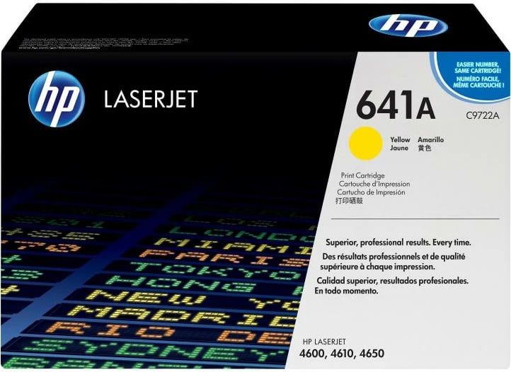 Toner HP 641A C9722A rendiment 5,500–8,800 faqe për LaserJet 4600/4610/4650, e verdhë