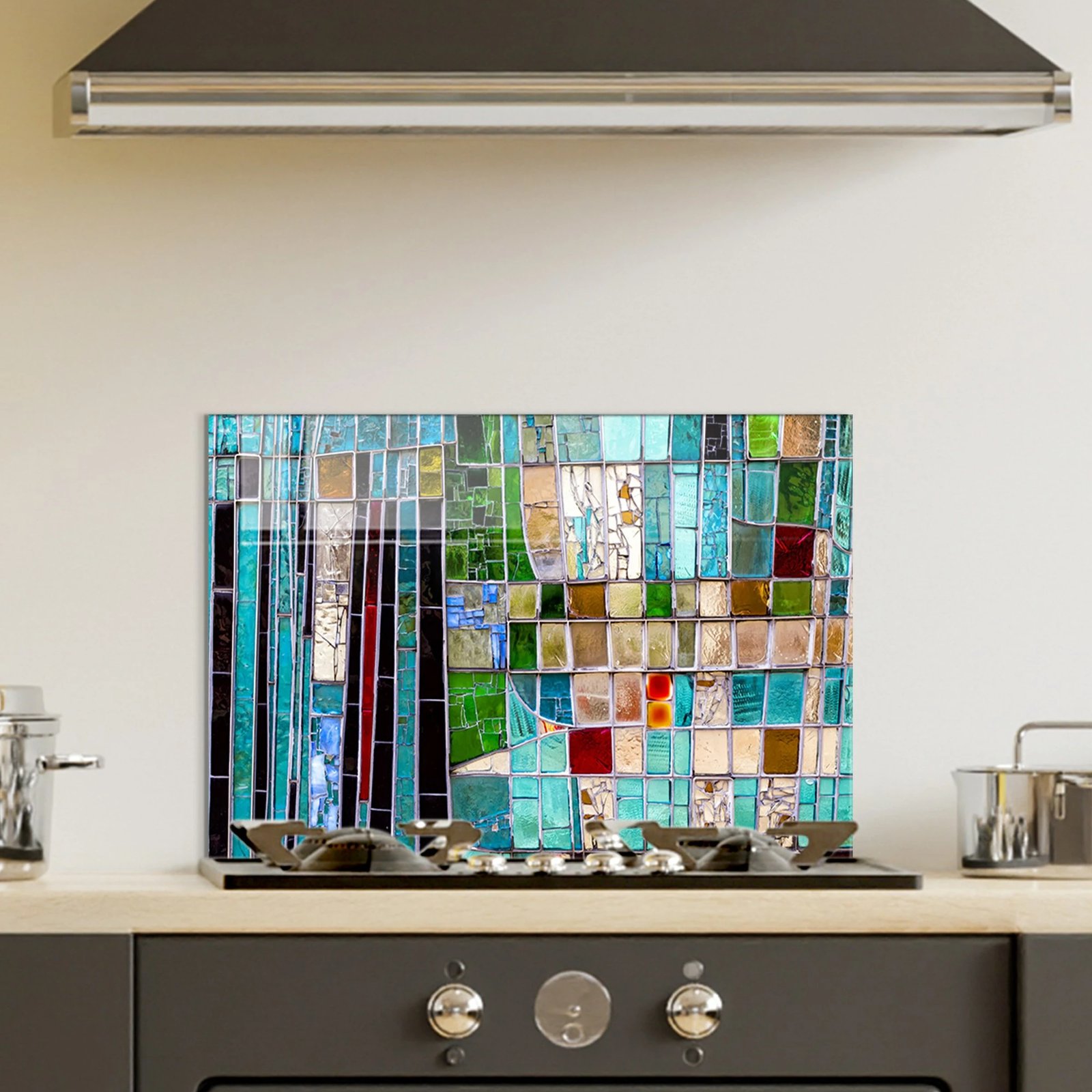 Pikturë dekorative prej xhami të temperuar, shumëngjyrëshe, 50x70cm