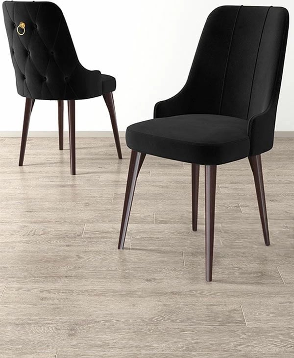 Set karrigesh (2 copë), Hanah Home Newa, e zezë dhe kafe