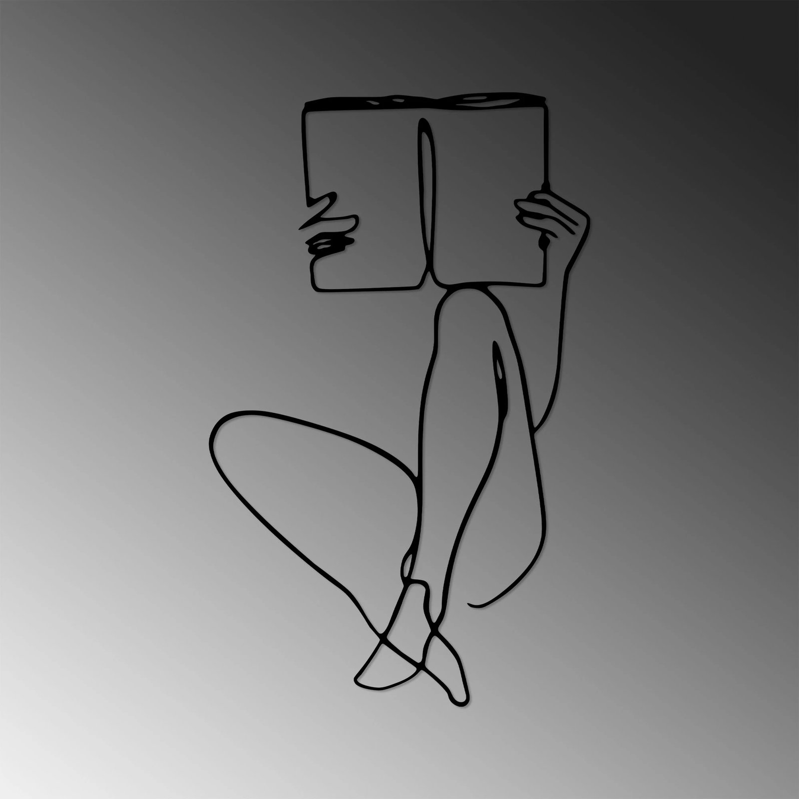 Aksesor muri dekorativ prej metali, Wallity, lexues libri, 494