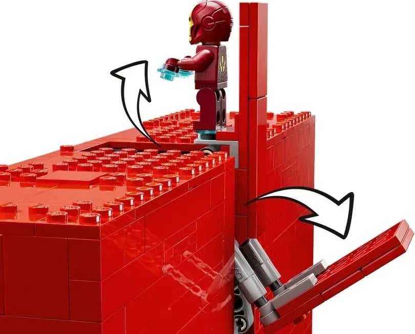 Set LEGO Marvel 76313, 931 pjesë, me 5 minifigura, Kuq