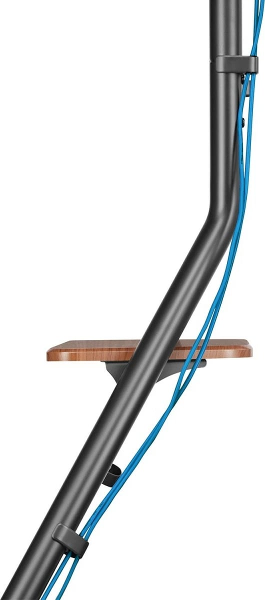 Mbajtës këndi për TV Maclean MC-455, me rafte druri, 37-75", i zi/kafe