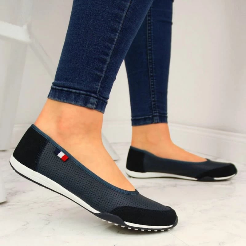 Balerina prej lëkure Filippo, për femra, blu marine