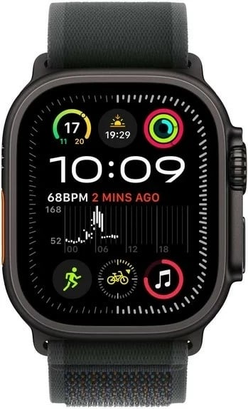 Smartwatch Apple Watch Ultra 2 GPS + Cellular 49mm, Kasë Titanium e Zezë, Black Trail Loop M/L