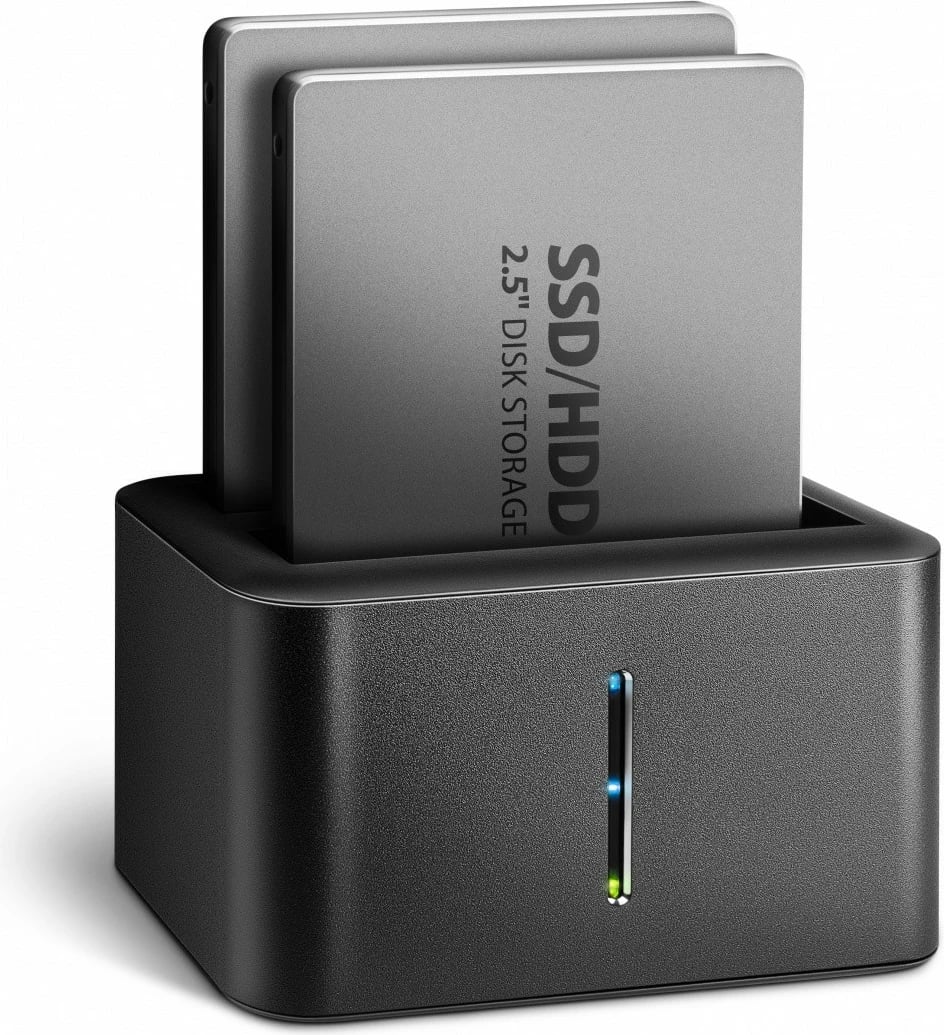 Kasë AXAGON ADSA-D25 MINI USB 3.2 Gen 1 për 2x SSD/HDD 2.5", e zezë
