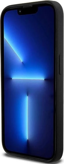 Mbështjellës DKNY Liquid Silicone me logo të bardhë, për iPhone 13 Pro/13, MagSafe, i zi