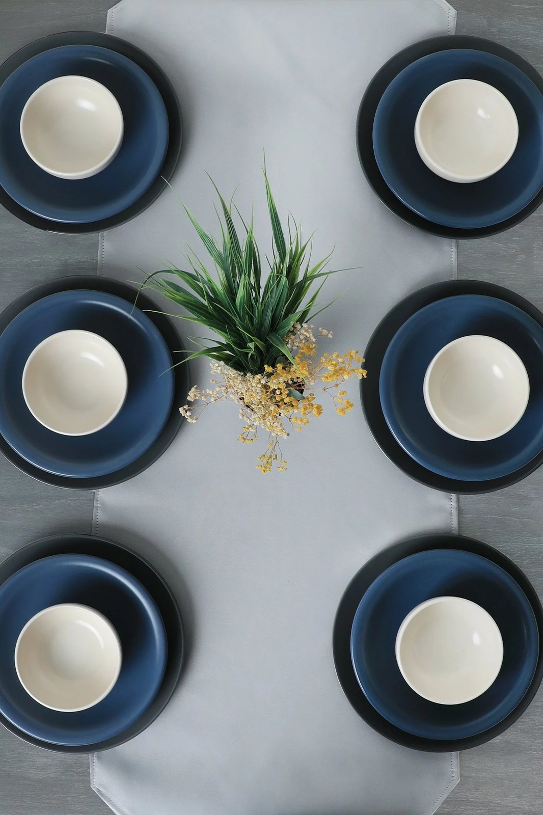 Set enësh për drekë, qeramikë, 18 copë, Hermia Concept, blu dhe bardhë, X0001509700000000000000000