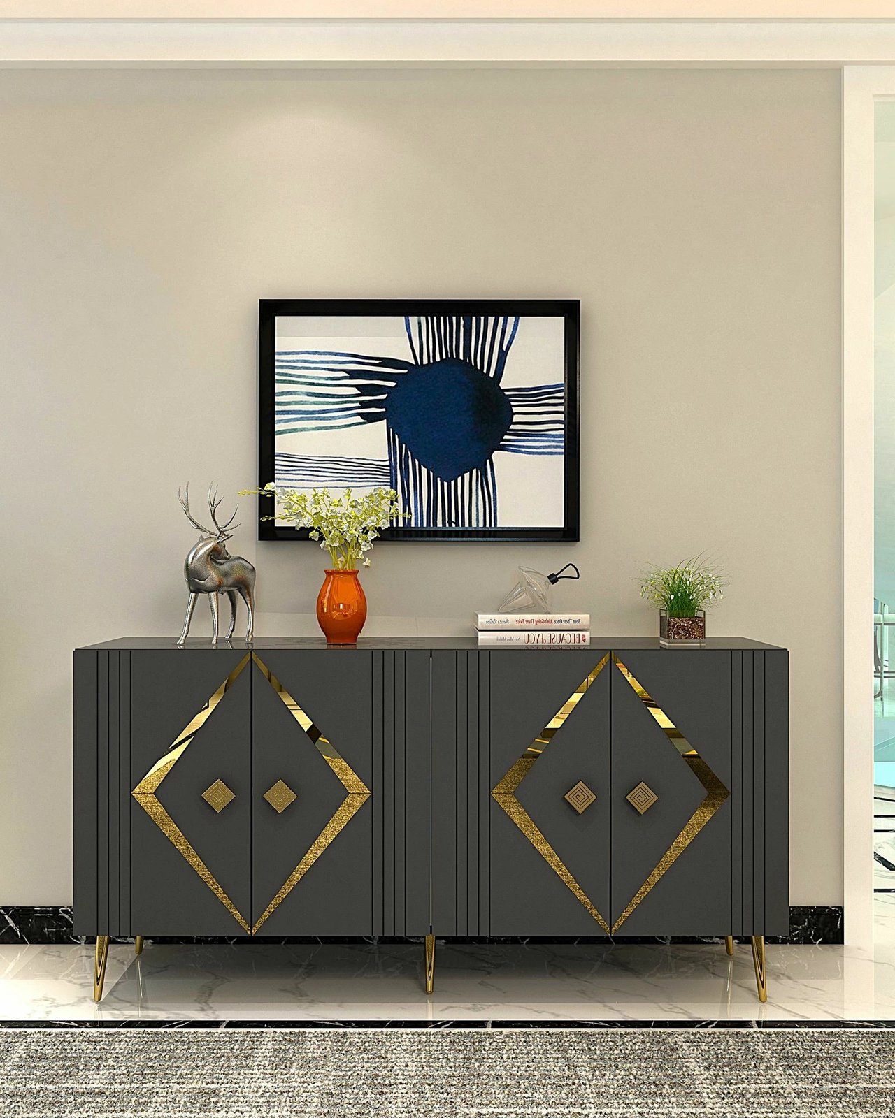 Konsol Skye Decor, Domino KB150, antracit, ar