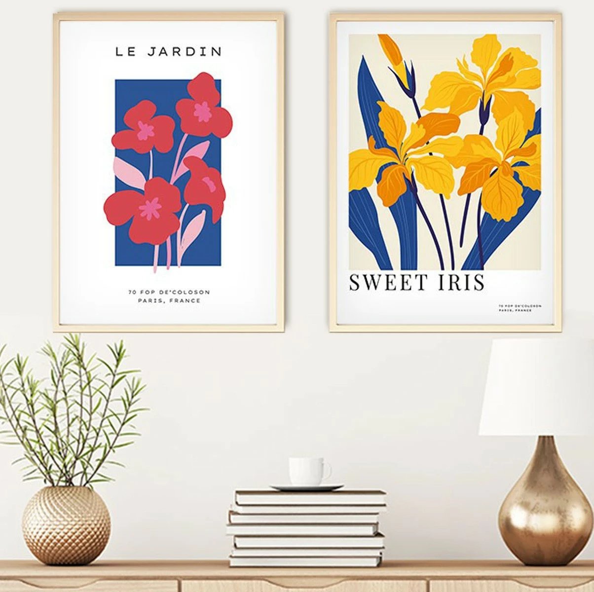 Piktura dekorative me kornizë MDF (2 copë), Wallity, Huhu171, 70x50cm