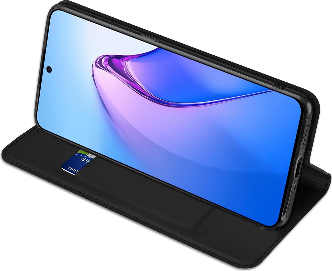Mbështjellës Dux Ducis Skin Pro për Oppo Reno 8 Pro, me kapak, xhep për kartela, funksion stand, e zezë Mbështjellës Dux Ducis Skin Pro për Oppo Reno 8 Pro, me kapak, xhep për kartela, funksion stand, e zezë