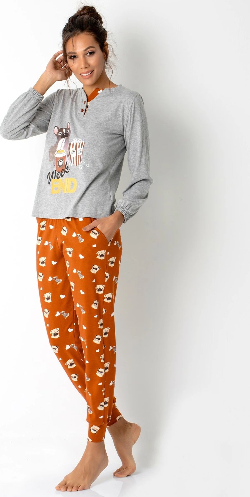 Set pizhamash për gra, Jumeon, 002-000667, ngjyrë gri