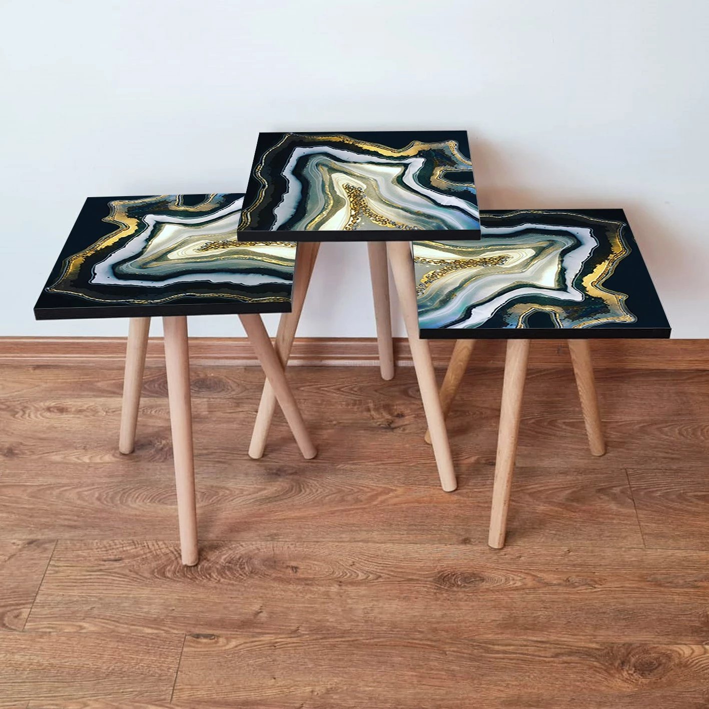 Set tavolinash ndihmëse (3 copë), Skye Decor, 3Shp286, shumëngjyrëshe Set tavolinash ndihmëse (3 copë), Skye Decor, 3Shp286, shumëngjyrëshe