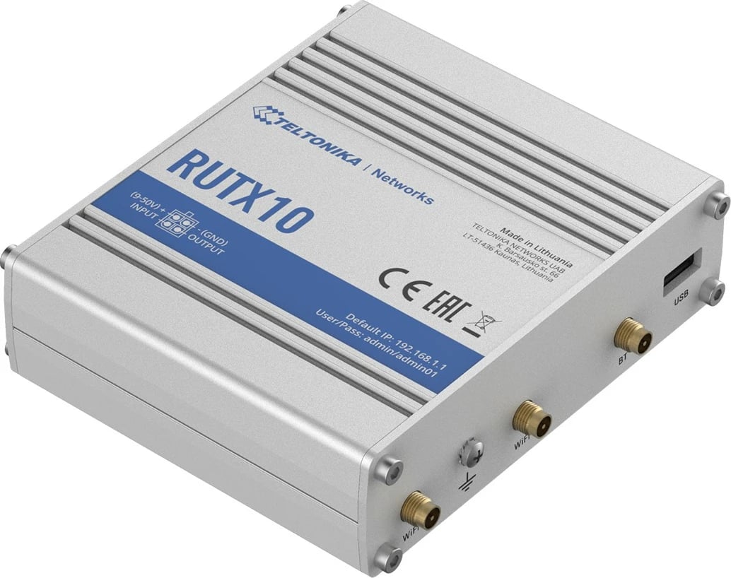 Router TELTONIKA RUTX10, 3xLAN, 1xWAN, BLE, Wi-Fi, Alumini
