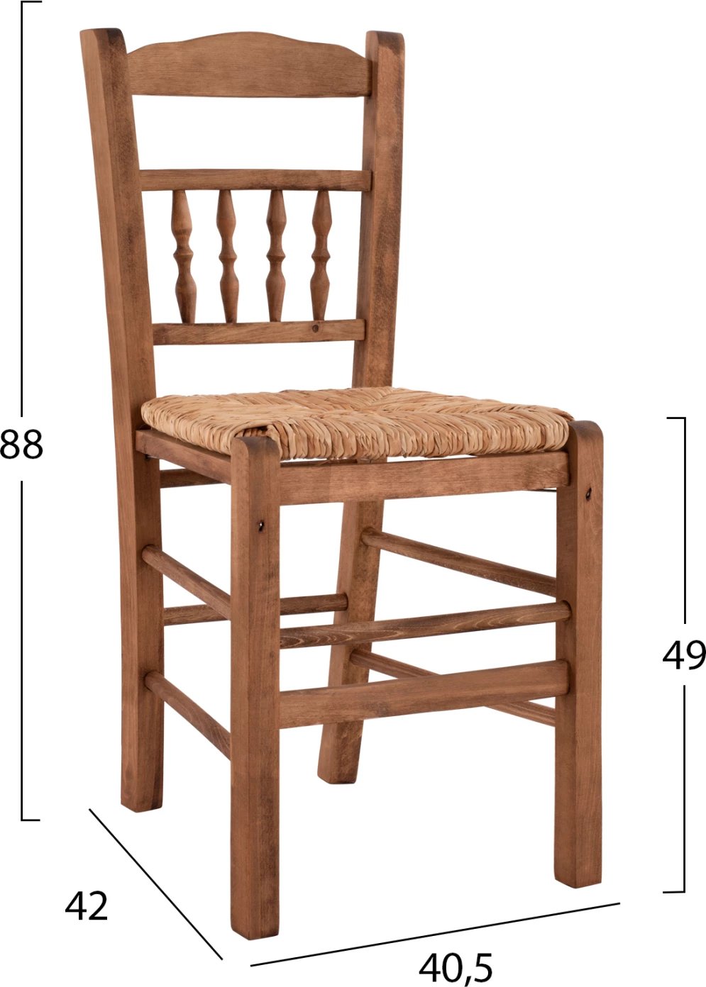 Karrige tradicionale me kashtë, ngjyrë arre, FH10258.01