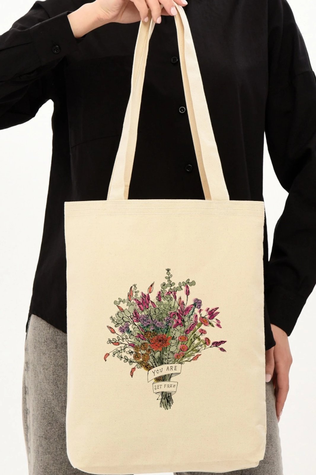 Qese tote Zoozie Bags, krem, 0606