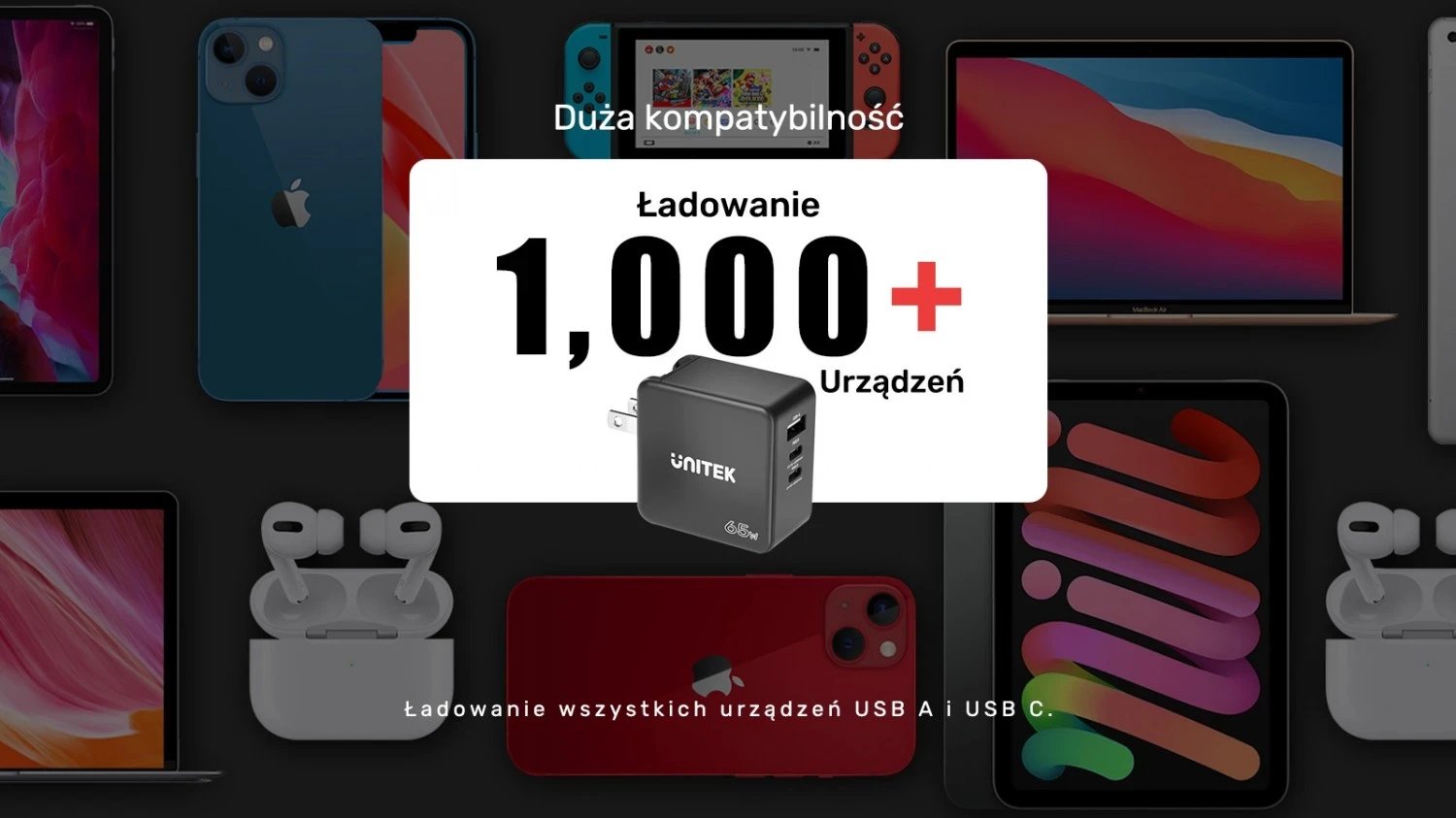 Karikues udhëtimi, Unitek GaN, PD 65W, me 3 porta, i zi Karikues udhëtimi, Unitek GaN, PD 65W, me 3 porta, i zi