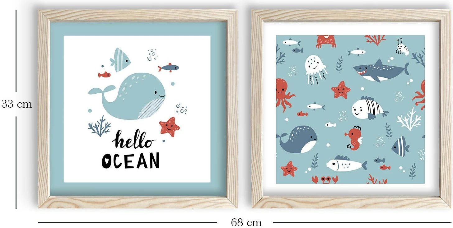 Pikturë dekorative me kornizë MDF (2 copë), Wallity, 2P3333KCT-018