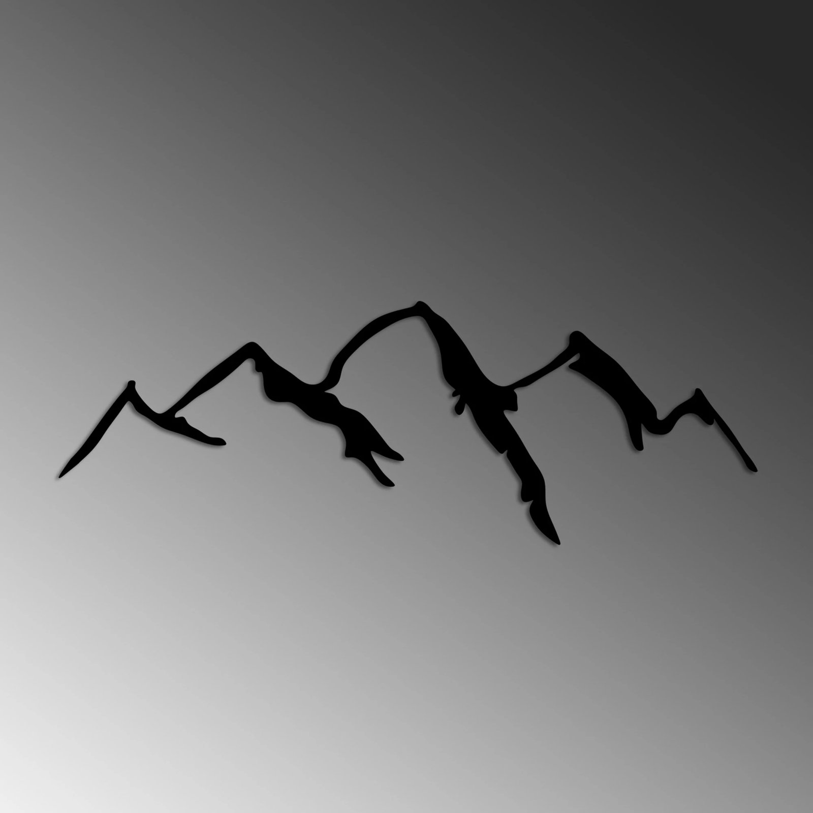 Aksesor muri dekorativ prej metali, Wallity, mal, e zezë, 66x23cm