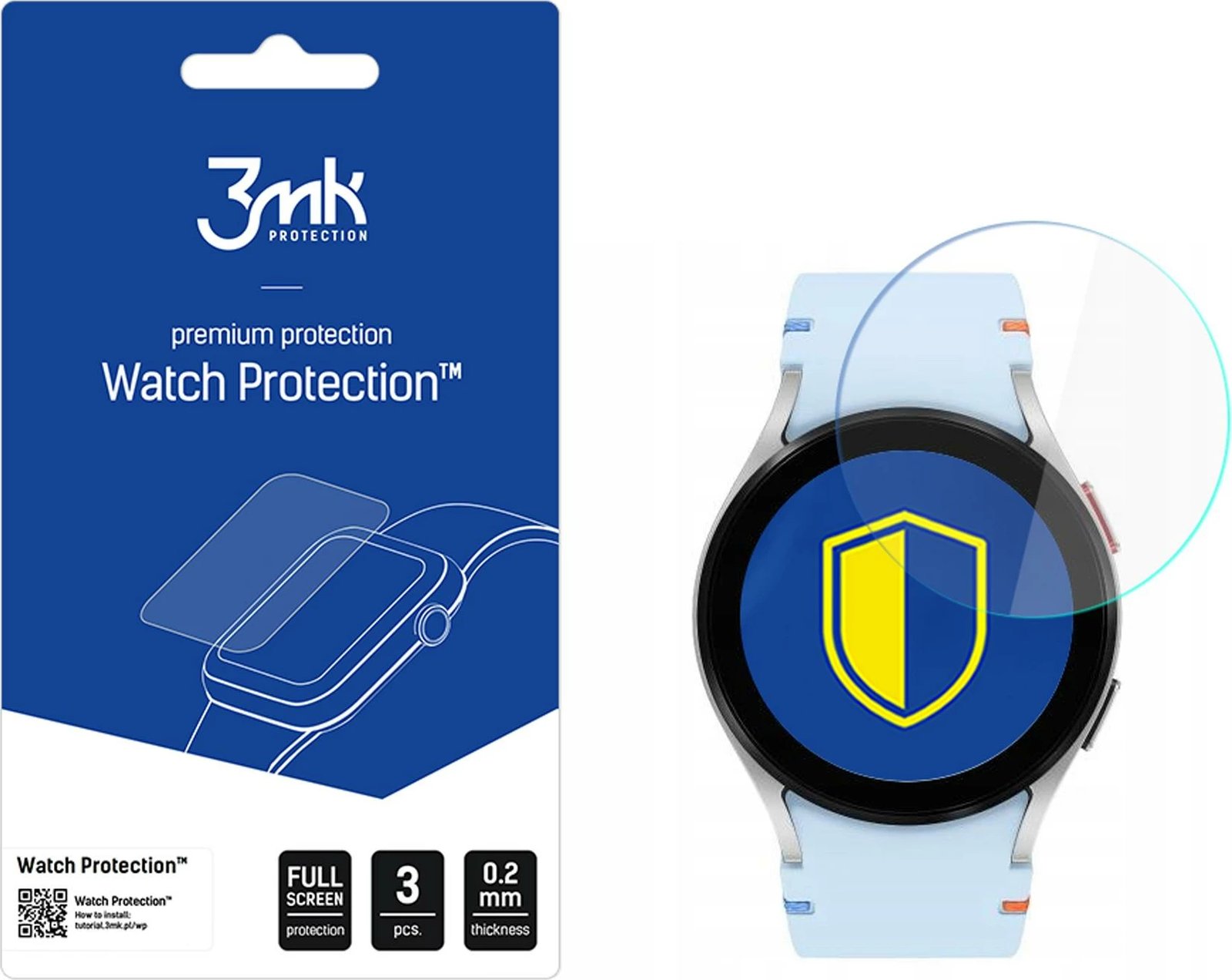 Xham mbrojtës për orë Samsung Galaxy Watch FE 40mm, 3mk Protection, FlexibleGlass, 3 copë