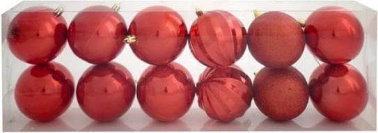 Topa plastikë për Krishtlindje NEXT 12 copë, Ø8cm, të kuqe