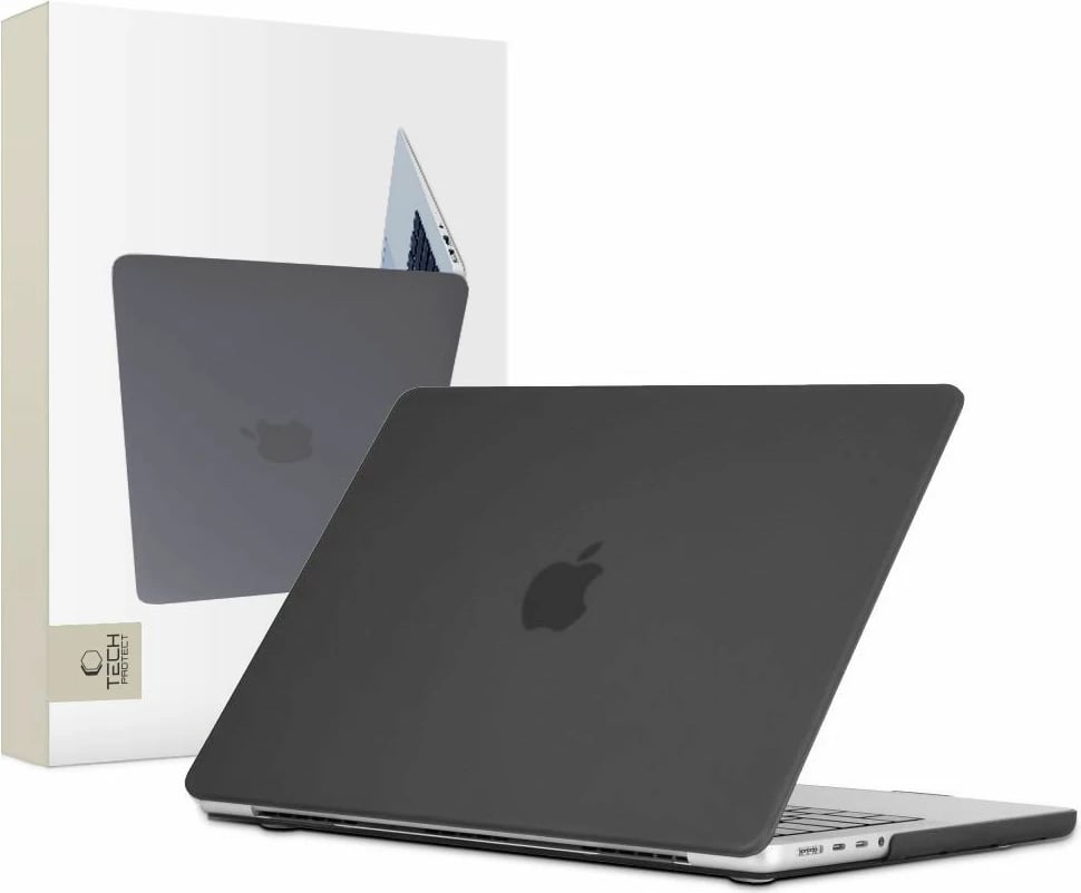 Mbështjellës Tech-Protect SmartShell për MacBook Pro 14" (M1/M2/M3), i zi mat