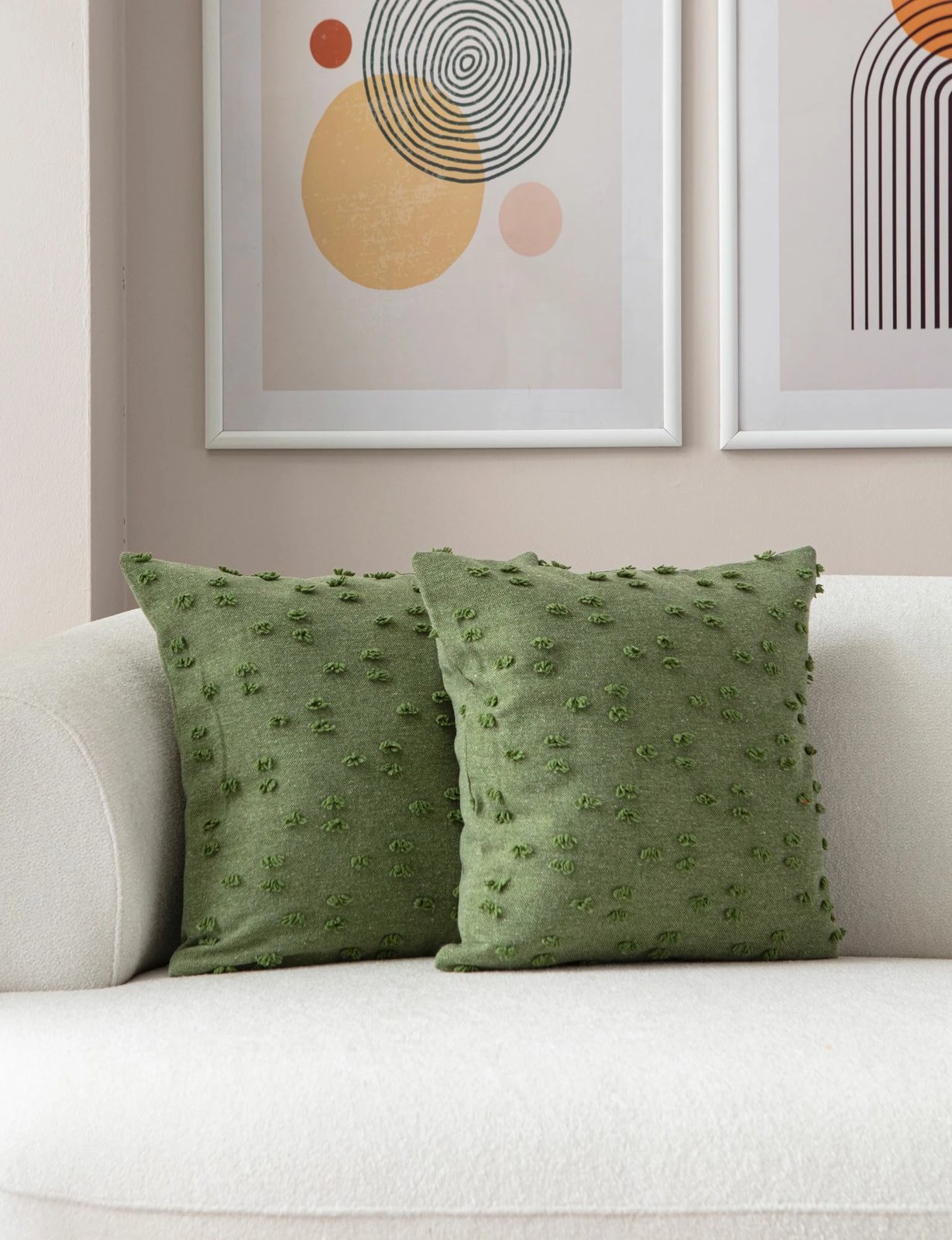 Set mbulesash për jastëk (2 copë), Tuffet, ngjyrë e gjelbër, Evila Originals