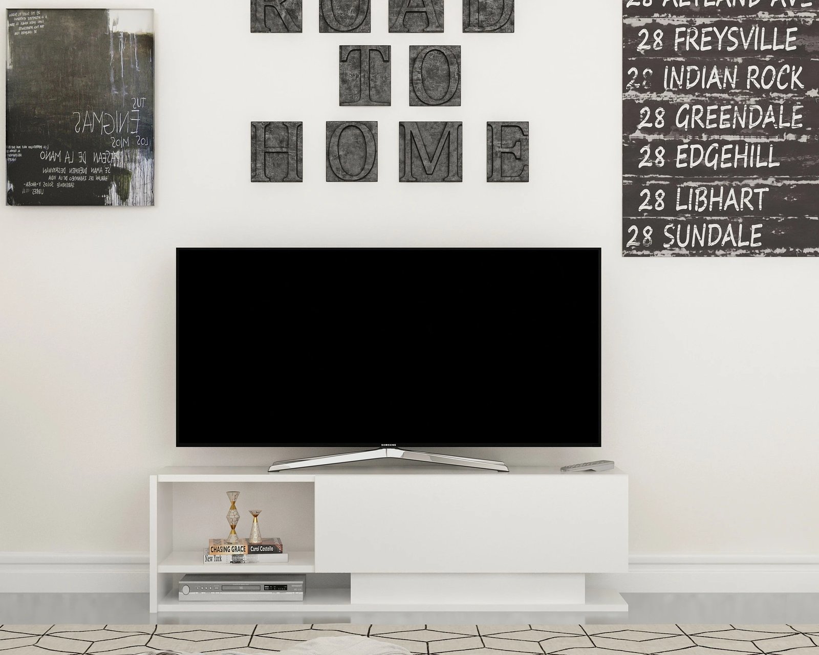 Komodë TV Hanah Home, Damla, ngjyrë e bardhë