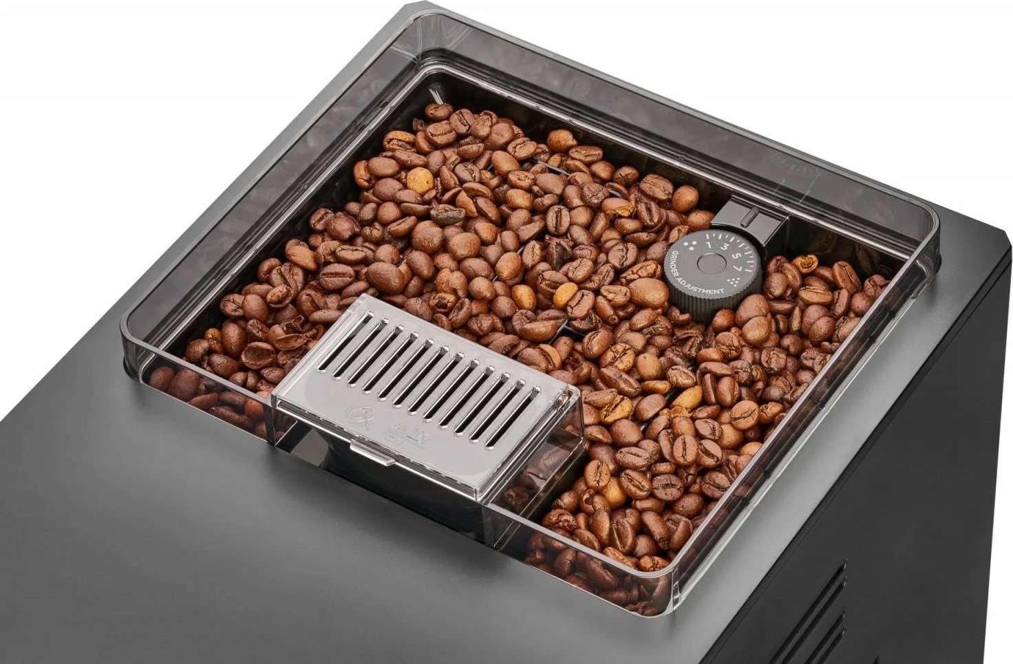 Aparat espresso, Amica Elegance CM 7011, 15 bar, 1725 W, mulli çeliku 5 nivele, depozitë ujit 1.8 L, depozitë kafeje 250 g, sistem qumështi, i zi