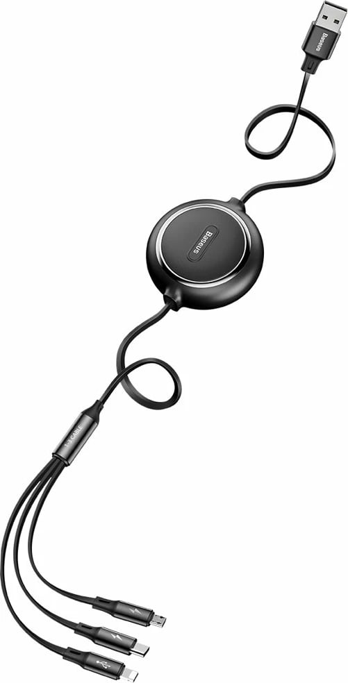 Kabllo zgjatshme 3-në-1 Baseus Golden Loop CAMLT-JH01, USB - micro USB / Lightning / USB-C, 1.2m, e zezë Kabllo zgjatshme 3-në-1 Baseus Golden Loop CAMLT-JH01, USB - micro USB / Lightning / USB-C, 1.2m, e zezë