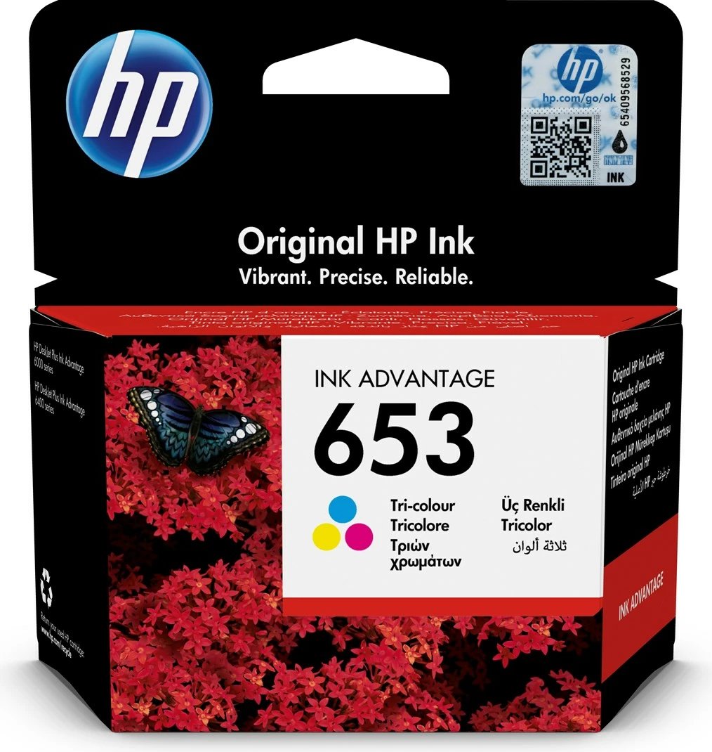 Ngjyrë për printer HP 653, kaltër/verdhë/rozë