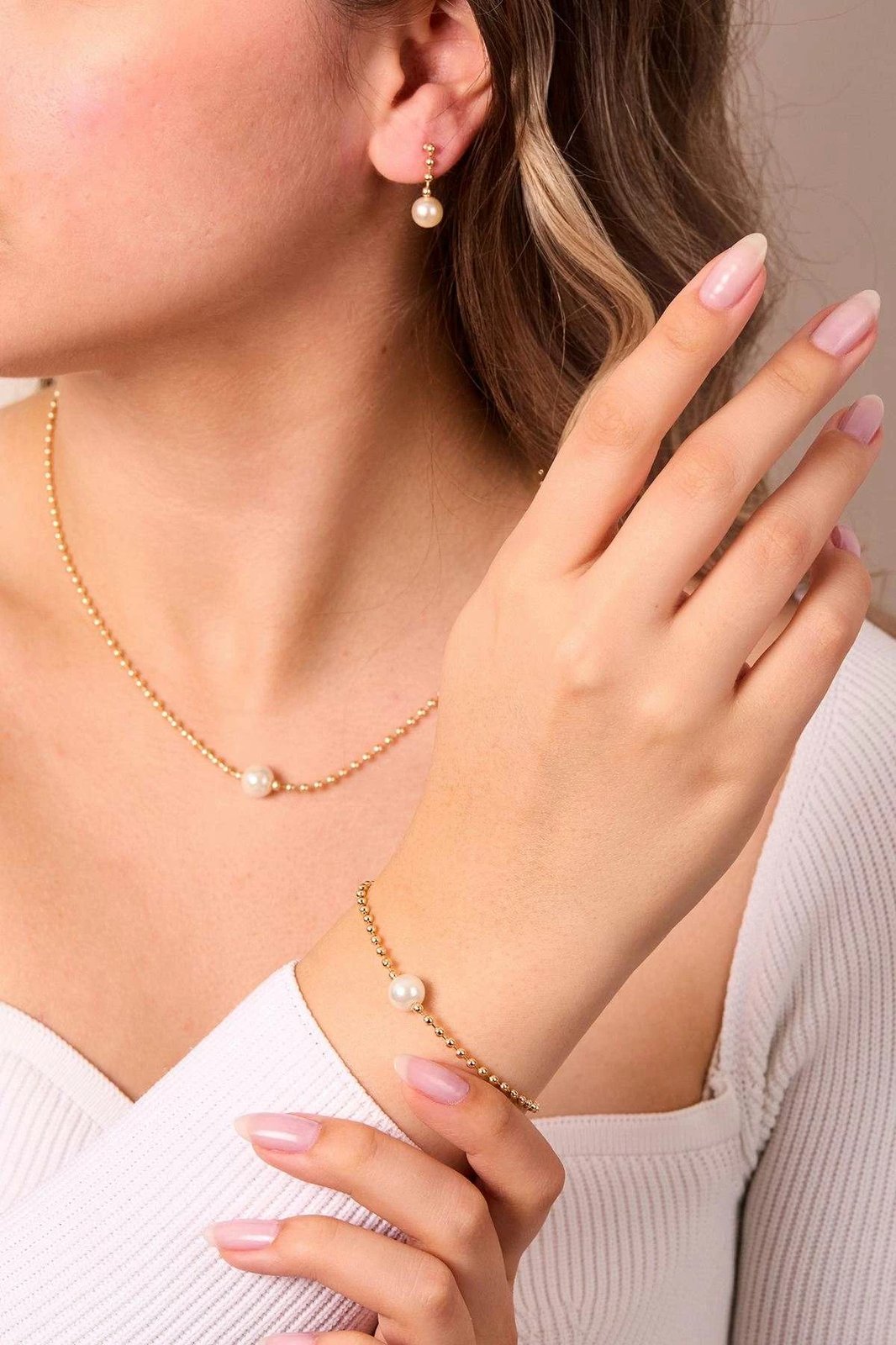 Set varëse metalike me byzylyk, ngjyrë ari, Elika, CSET9966