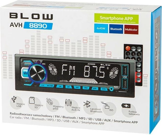 Radio makine BLOW AVH-8890, Bluetooth, USB, SD, i zi, me pilot Radio makine BLOW AVH-8890, Bluetooth, USB, SD, i zi, me pilot
